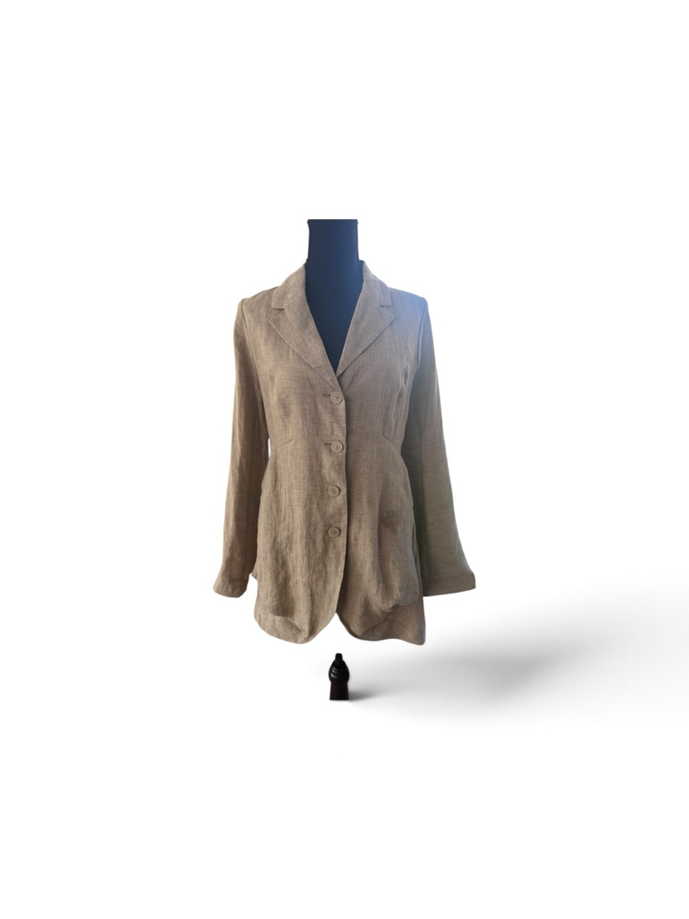 Tailored Linen-Blend Tan Women's Blazer